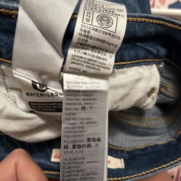 Levi's Jeans Wedgie Straight Women’s 29 Distressed Dark Blue Denim Button Fly - Picture 8 of 10